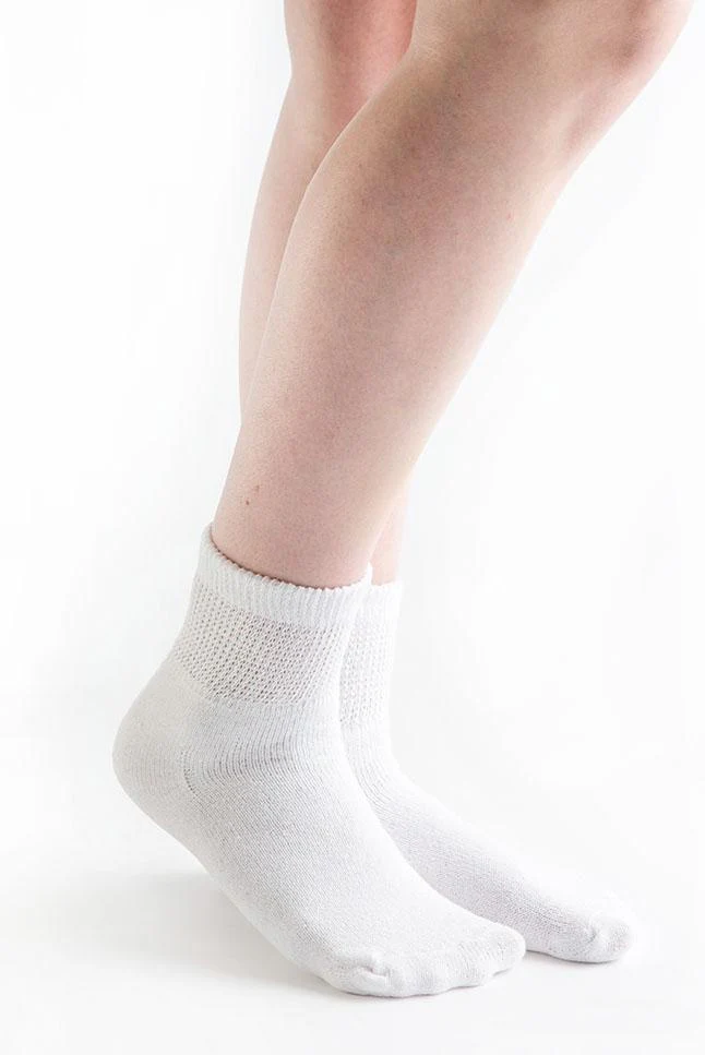 Loose Fit Diabetic 1/4 Crew Socks, 3 pairs